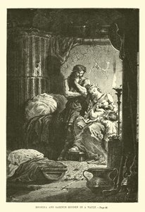 Eponina en Sabinus verborgen in een gewelf door French School