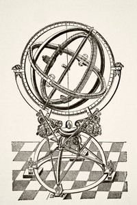 Equatoriale ringen of cirkels, naar kopergravure in het boek 
