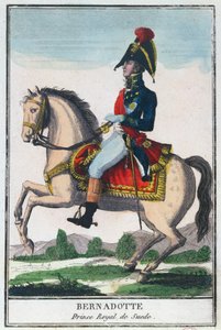 Ruiterportret van Charles Jean Baptiste Bernadotte, begin 19e eeuw door French School