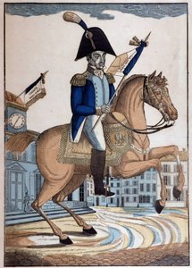 Ruiterportret van Generaal Marie Joseph Gilbert Motie Motier, Markies de Lafayette (1757-1834) (La Fayette), Opperbevelhebber van de Nationale Garde van Frankrijk door French School