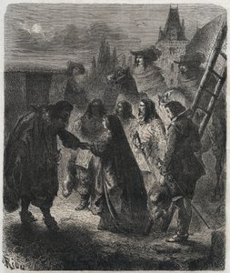 Ontsnapping van Maria de Medici uit het kasteel van Blois op 22 februari door French School