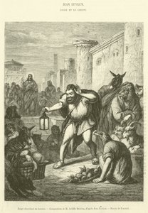 Esope zoekt een man (gravure) door French School