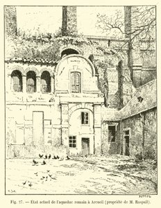 Huidige staat van het Romeinse aquaduct in Arcueil, eigendom van M. Raspail door French School