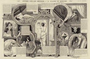 Etudes sur les meubles, Glaces et miroirs (gravure) door French School