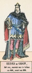 Eudes of Odo, 30e koning, besteeg de troon in 888, stierf in 898 door French School