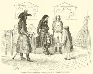 Eugene Beauharnais vraagt om het zwaard van zijn vader (gravure) door French School