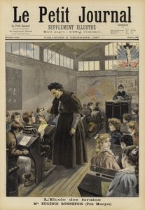 Eugenie Bonnefois, Franse onderwijzeres, op haar school voor de kinderen van kermisarbeiders
