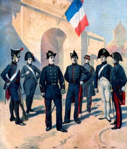 Evolutie van het uniform van de leerlingen van de Ecole Polytechnique de Paris en hun bicorne tussen 1796 en 1894