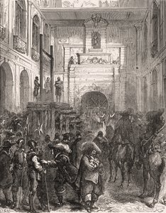 Executie van maarschalk Henri II van Montmorency in Toulouse in 1632. Gravure in "Histoire De France En Cent Paintings" door Paul Lehugeur, 1891