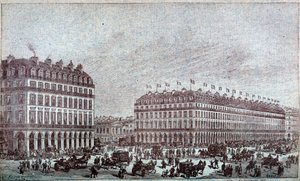 Buitenaanzicht van de Louvre warenhuizen