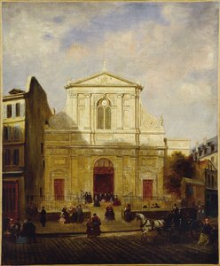 Gevel van de kerk van Blancs-Manteaux