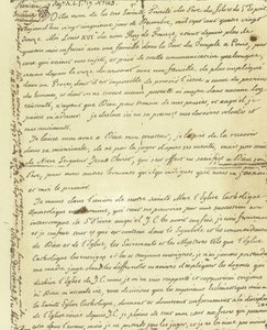 Facsimile van het testament van Lodewijk XVI van Frankrijk