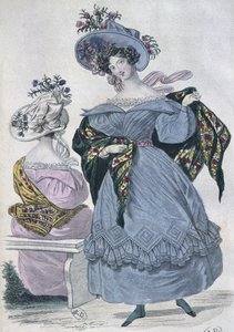 Modeplaat, Parijs, illustratie uit Le Petit Courrier des Dames, 1830 door French School