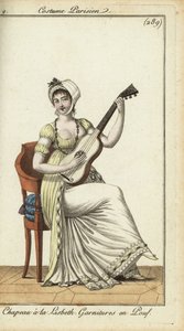Modieuze vrouw speelt gitaar