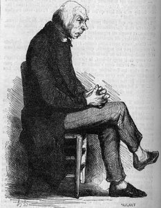 Vader Goriot. Gravure midden 19e eeuw. Illustratie voor De Vader Goriot door Honoré de Balzac (1799-1850). door French School