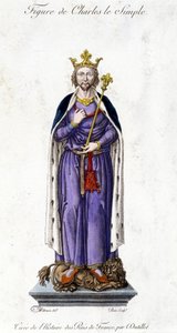 Figuur van Karel III de Eenvoudige door French School