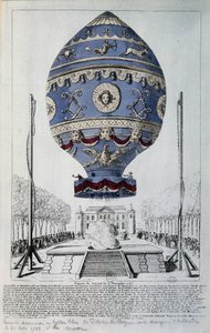 Eerste menselijke vlucht van Pilâtre de Rozier op 21 november 1783 door French School