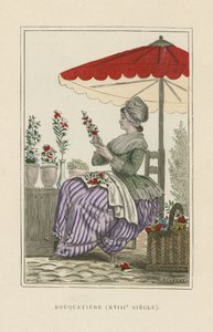 Bloemenverkoopster, 18e eeuw