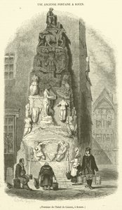 Fontein in het Hotel de Lisieux, Rouen (gravure)