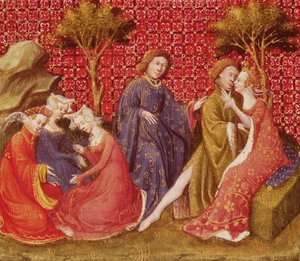 Hoe Lancelot Guinevere voor het eerst kuste, uit Lancelot du Lac