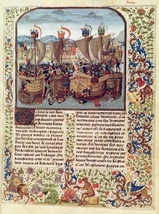Slag bij Ecluse, 24 juni 1340, uit Froissarts Kroniek door French School