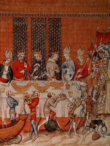 Banketscène, uit de Grandes Chroniques de France, 1375-79