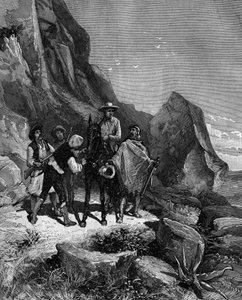 François Arago (1786 - 1853) ging in 1806 naar Spanje om de meridiaanmeting te voltooien en werd op een avond aangevallen door vier bandieten. door French School