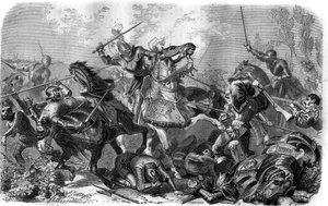 Francois I (1494-1547), koning van Frankrijk gevangen genomen bij de Slag bij Pavia op 24 februari