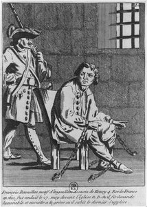 Francois Ravaillac, de moordenaar van koning Henri IV, in de gevangenis
