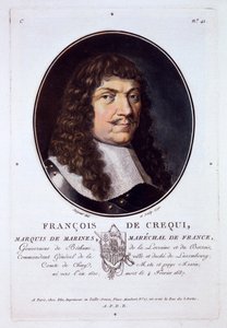 François de Créquy, Markies van Marines, uit Portraits des grands hommes, femmes illustres, et sujets memorables de France, gepubliceerd 1787-92 door French School