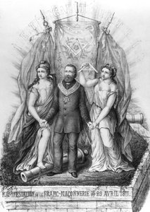 Vrijmetselarij en de Commune, 1871 door French School