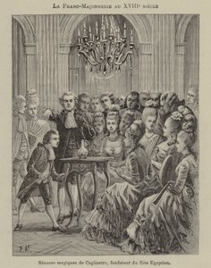Vrijmetselarij in de 18e eeuw: magische seance geleid door Aleesandro Cagliostro, oprichter van de Egyptische Rite door French School