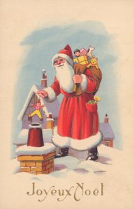 Franse kerstkaart (kleurenlitho)