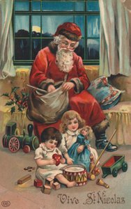 Franse kerstkaart (kleurenlitho)