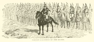 Franse Curassiers van de garde (gravure) door French School