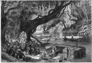 Franse Delaporte-missie naar de ruïnes van Angkor, Cambodja door French School