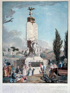 Franse Revolutie: allegorie van de Franse Grondwet in september 1791. Gravure van 1791 Parijs, Bibliotheek van het Arsenaal