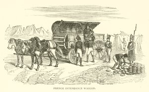 Franse intendance wagen (gravure)