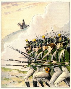 Franse soldaten tijdens de Slag bij Waterloo