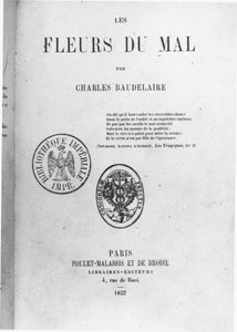 Omslag van de eerste editie van Les Fleurs du mal door Charles Baudelaire gepubliceerd door Poulet-Malassis et de Broise, 1857