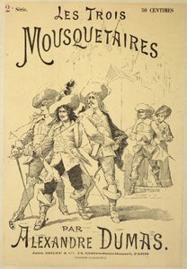 Omslag van een serialisatie van De Drie Musketiers door Alexandre Dumas père (1803-70) eind 19e eeuw