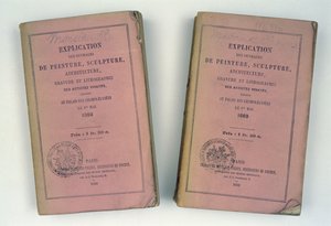 Voorkanten van twee Franse Saloncatalogi gegeven aan de heer en mevrouw Bowes, 1868 door French School