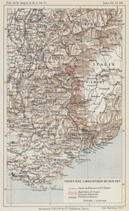 Taalgrens van Zuidoost (kleur litho) door French School