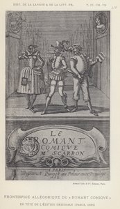 Allegorische frontispice van de Romant Comique (litho) door French School