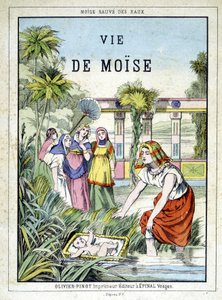 Frontispice van het boek "Leven van Mozes", ed. Olivier Pinot, Epinal, eind 19e eeuw door French School