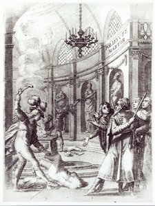 Frontispice voor Polyeucte door Pierre Corneille (1606-84) gepubliceerd in 1643 door French School