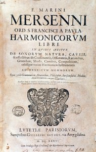 Frontispice van Harmonie universelle door Marin Mersenne