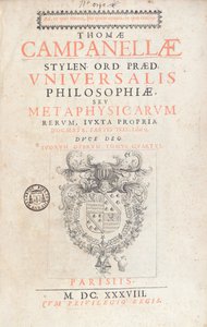 Frontispice van Universalis Philosophiae door Tommaso Campanella, gepubliceerd in Parijs, 1638 door French School