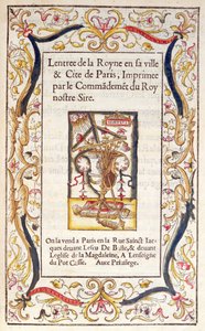 Frontispice van een boek over de intocht van Marguerite de Navarre in Parijs in 1531 door French School