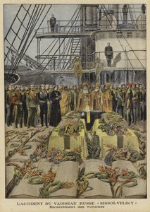Begrafenis van slachtoffers van het ongeluk aan boord van het Russische slagschip Sissoi Veliky, 1897